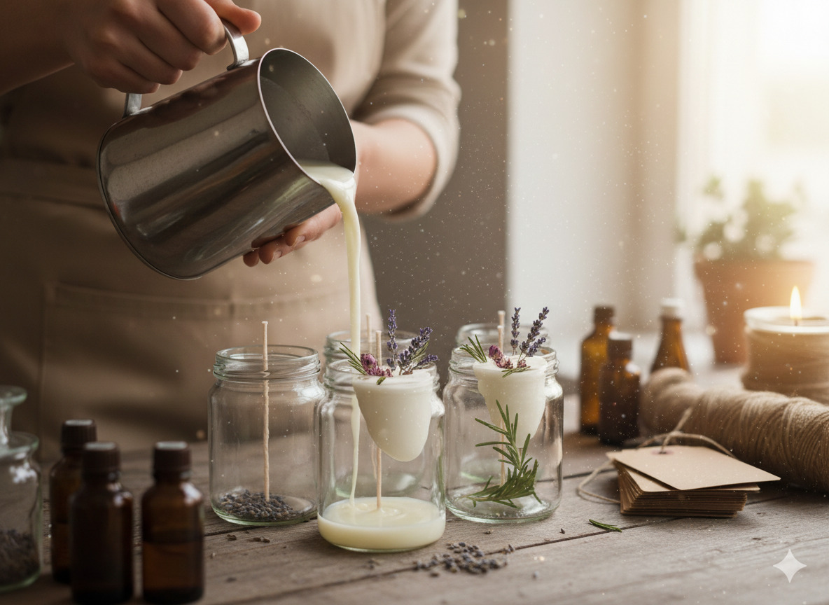 Artisan candle making process